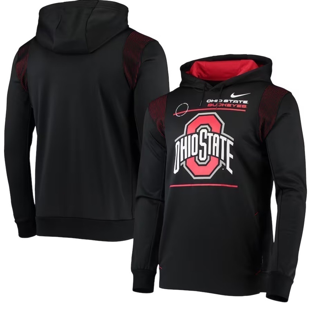 Nike Black Ohio State Buckeyes 2021 Team Sideline Performance Pullover Hoodie M